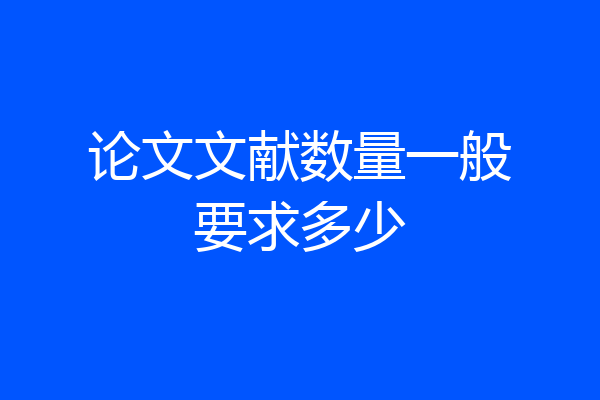 论文文献数量一般要求多少
