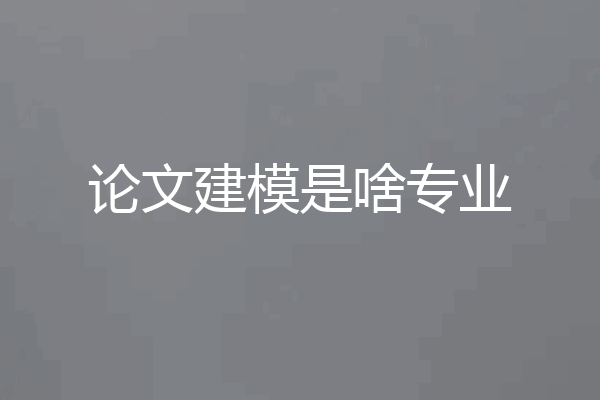 论文建模是啥专业
