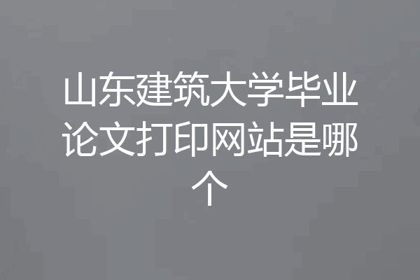 山东建筑大学毕业论文打印网站是哪个