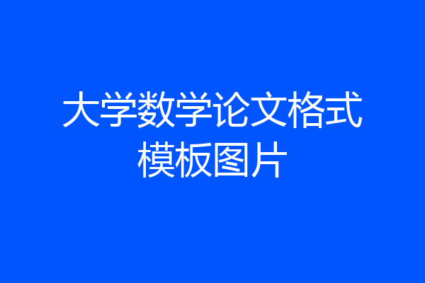 大学数学论文格式模板图片
