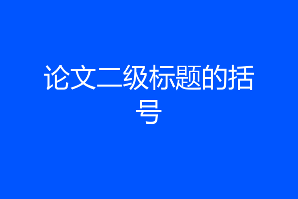 论文二级标题的括号