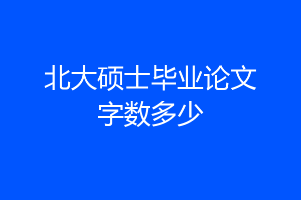 北大硕士毕业论文字数多少