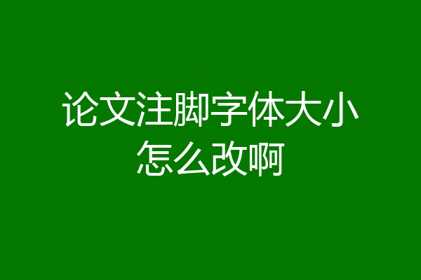 论文注脚字体大小怎么改啊