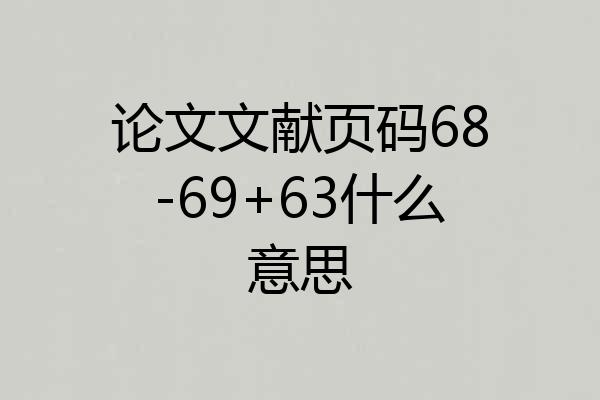 论文文献页码68-69+63什么意思