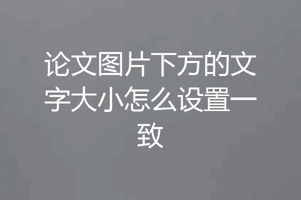 论文图片下方的文字大小怎么设置一致