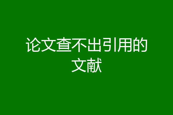 论文查不出引用的文献