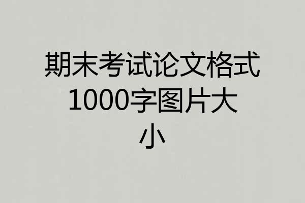 期末考试论文格式1000字图片大小