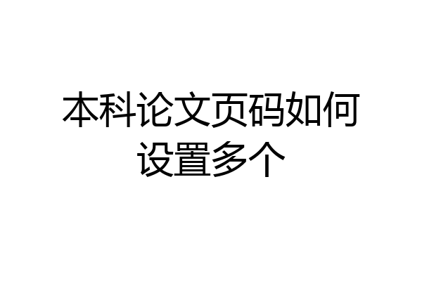 本科论文页码如何设置多个