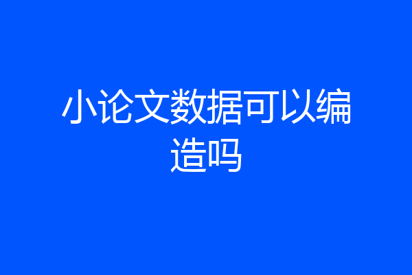 小论文数据可以编造吗