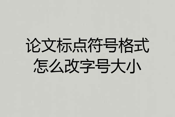 论文标点符号格式怎么改字号大小