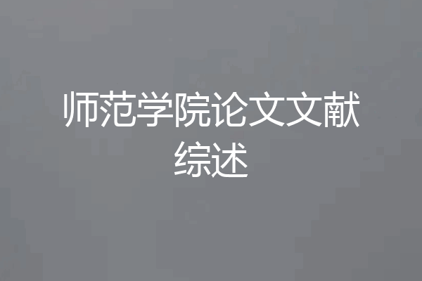师范学院论文文献综述
