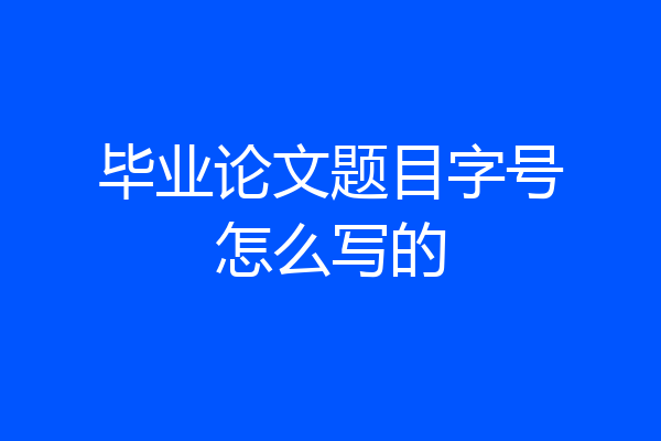 毕业论文题目字号怎么写的