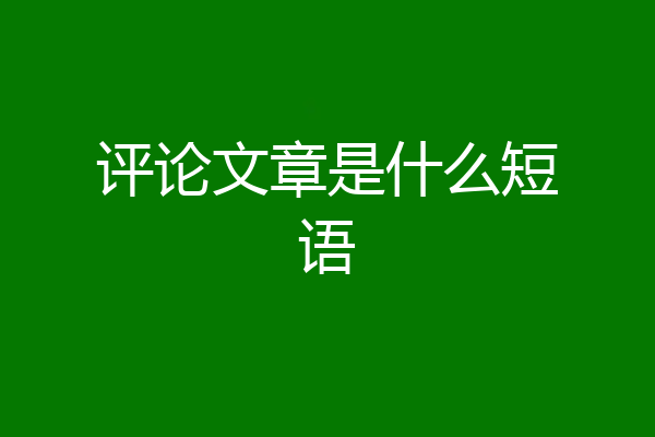 评论文章是什么短语
