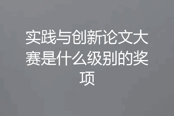 实践与创新论文大赛是什么级别的奖项