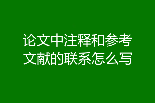 论文中注释和参考文献的联系怎么写