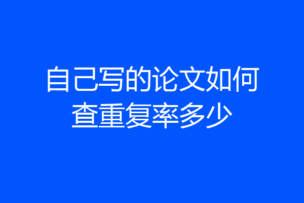 自己写的论文如何查重复率多少