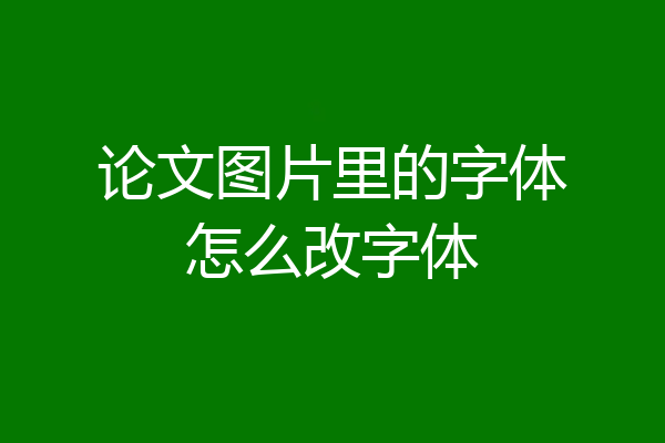 论文图片里的字体怎么改字体