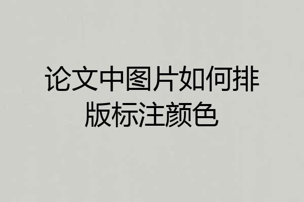 论文中图片如何排版标注颜色