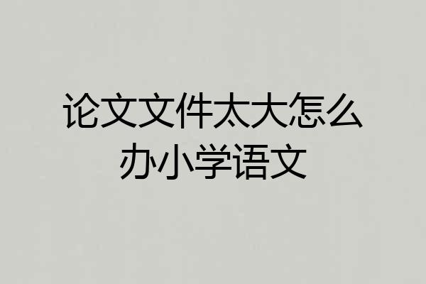论文文件太大怎么办小学语文