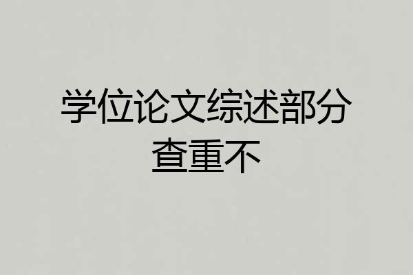 学位论文综述部分查重不