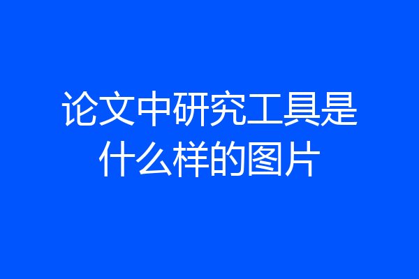 论文中研究工具是什么样的图片