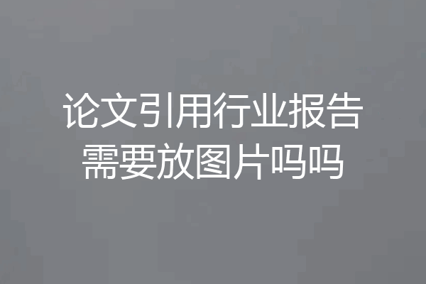论文引用行业报告需要放图片吗吗