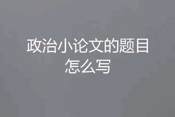 政治小论文的题目怎么写