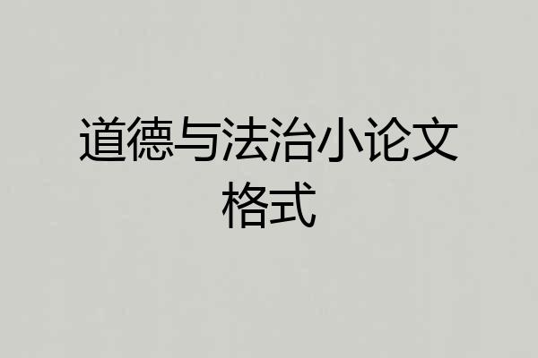 道德与法治小论文格式