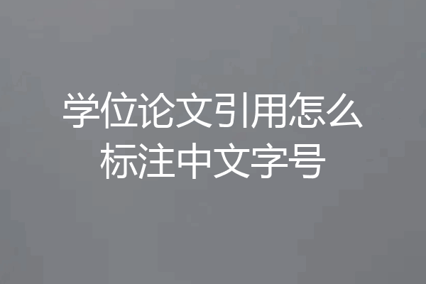 学位论文引用怎么标注中文字号