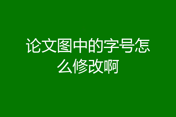 论文图中的字号怎么修改啊