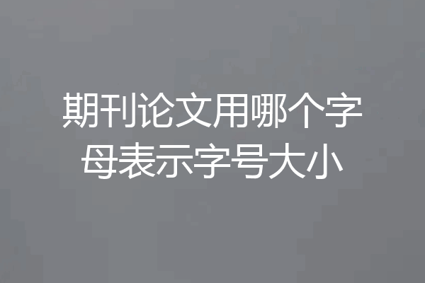 期刊论文用哪个字母表示字号大小