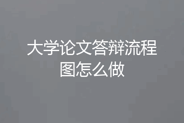 大学论文答辩流程图怎么做