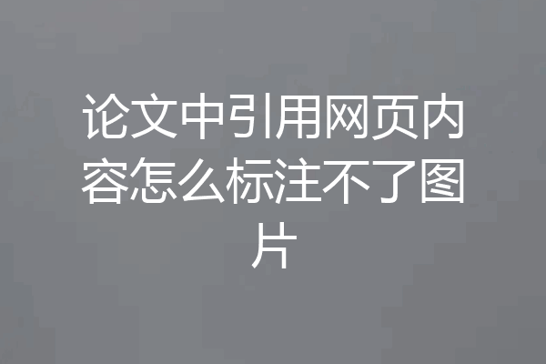 论文中引用网页内容怎么标注不了图片