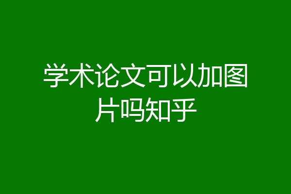 学术论文可以加图片吗知乎