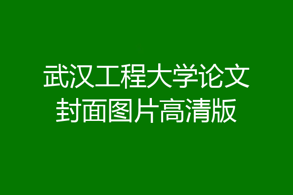 武汉工程大学论文封面图片高清版