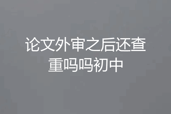 论文外审之后还查重吗吗初中