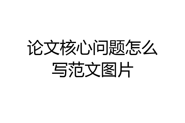 论文核心问题怎么写范文图片