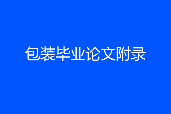 包装毕业论文附录