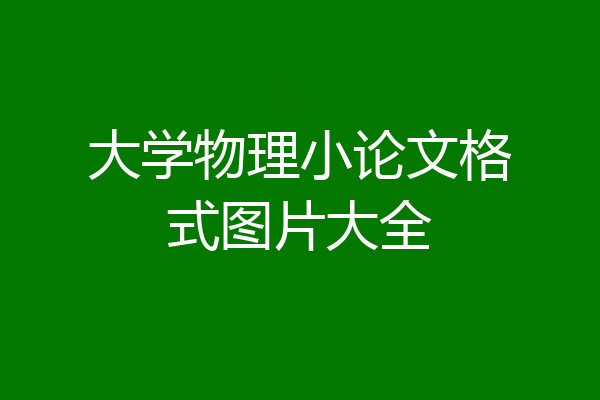 大学物理小论文格式图片大全