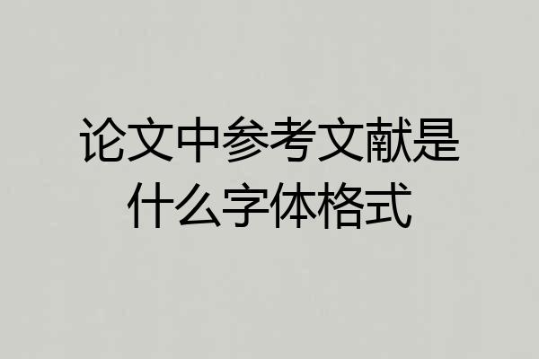 论文中参考文献是什么字体格式