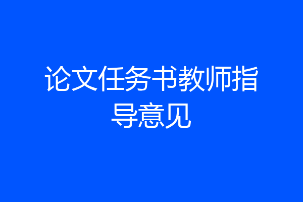 论文任务书教师指导意见