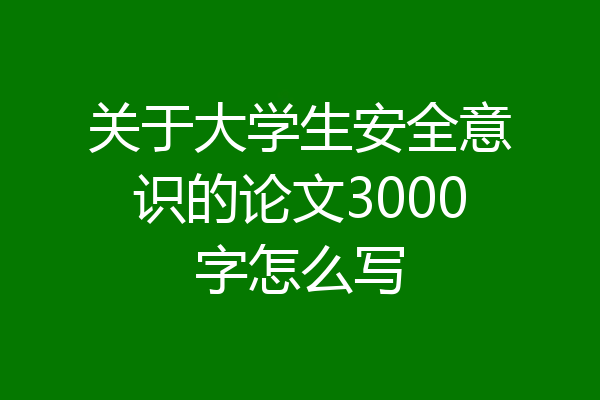 关于大学生安全意识的论文3000字怎么写