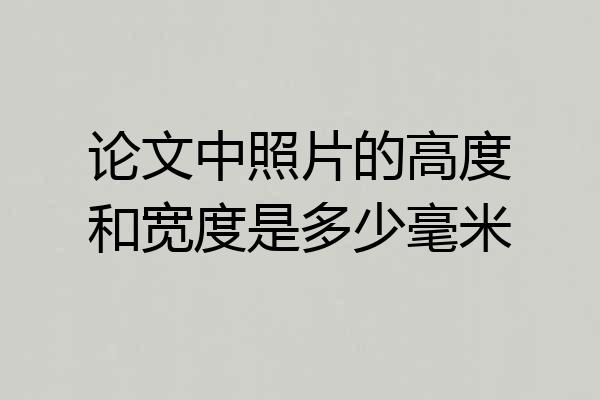 论文中照片的高度和宽度是多少毫米