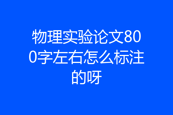 物理实验论文800字左右怎么标注的呀