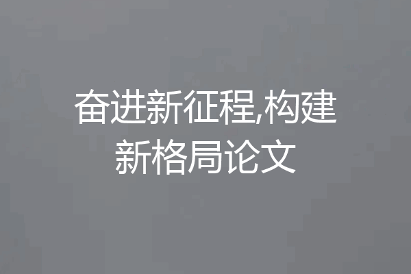 奋进新征程,构建新格局论文