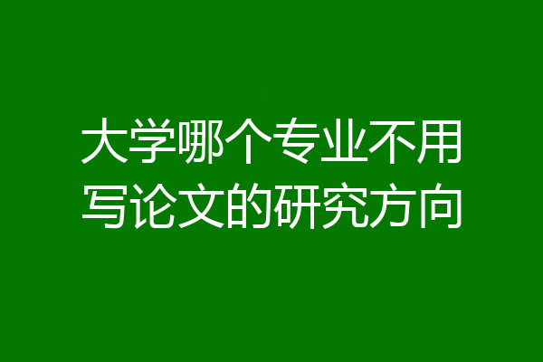 大学哪个专业不用写论文的研究方向
