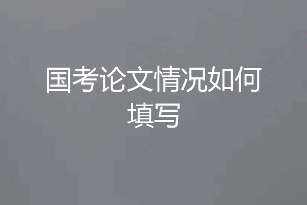 国考论文情况如何填写