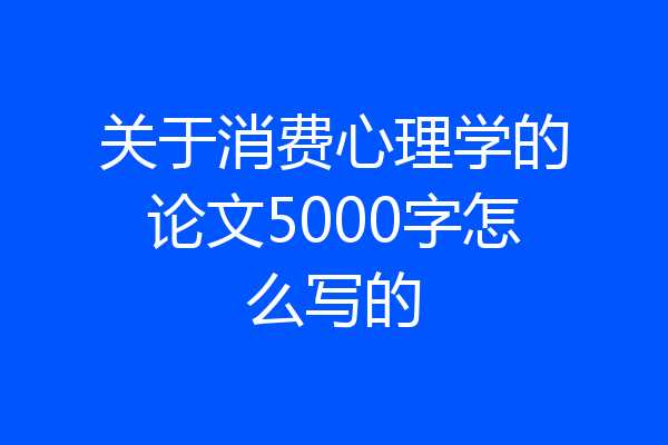 关于消费心理学的论文5000字怎么写的
