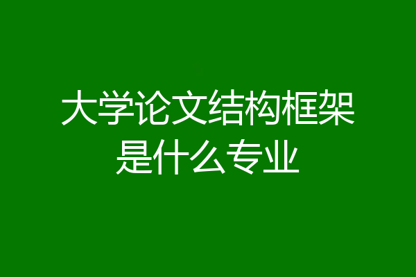 大学论文结构框架是什么专业