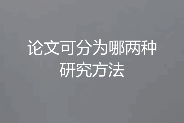 论文可分为哪两种研究方法
